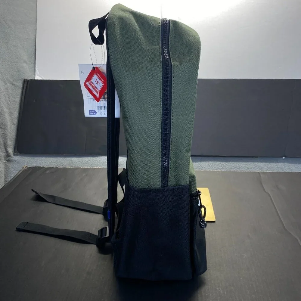 Champion 15” Backpack Black/Green cript Logo,Laptop Sleeve,Padded‎ Straps New